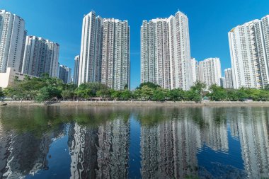 Hong Kong 'da yüksek binalar.