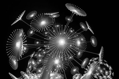 Soyut neon parıldayan çiçek. Parlak bir arka plan. psikedelik arkaplan