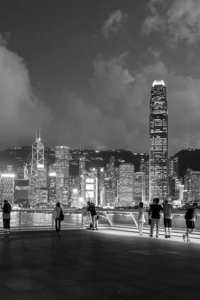 Night Scenery Skyline Victoria Harbor Hong Kong City — ストック写真