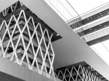 Modern mimarinin dış cephesi. soyut arkaplan oluşturuluyor