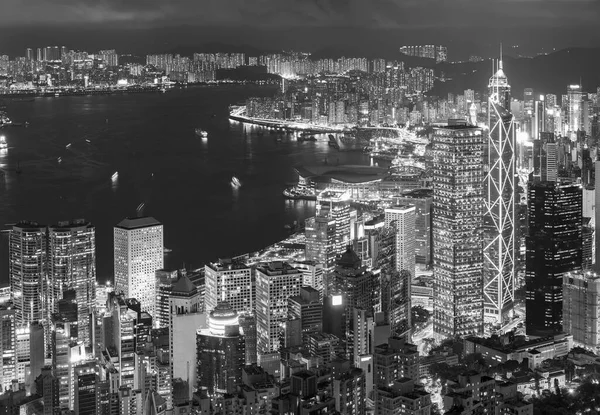 Victoria Haven Van Hong Kong Stad Nachts — Stockfoto