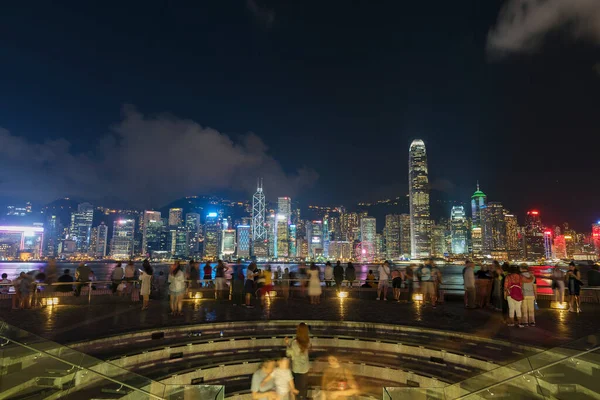 Victoria Porto Hong Kong Città Notte — Foto Stock