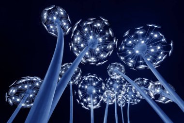 Soyut neon parıldayan çiçek. Parlak bir arka plan. psikedelik arkaplan