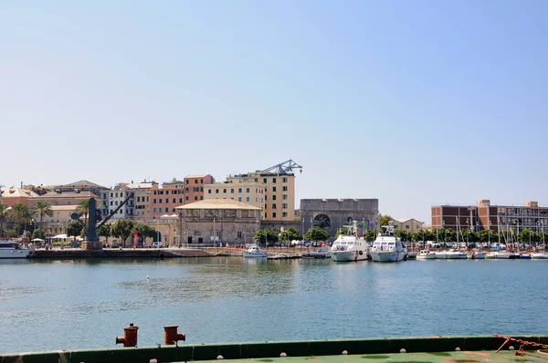 Genua Old Port Boote Und Kleine Yachten Hafen Porto Antico — Stockfoto