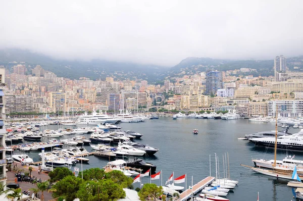 Vista Panoramica Sul Porto Monte Carlo Monaco Port Hercules Yacht — Foto Stock