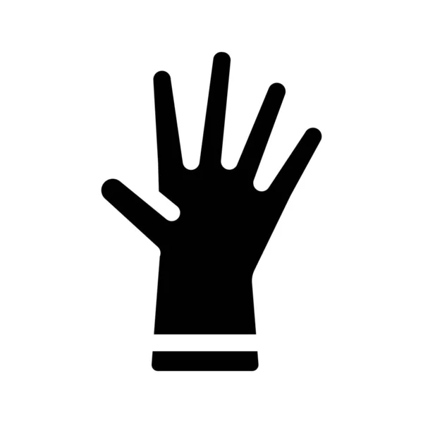 Single Black Glove Filled Glyph Icon Vector Illustration Isolated Protective — ストックベクタ