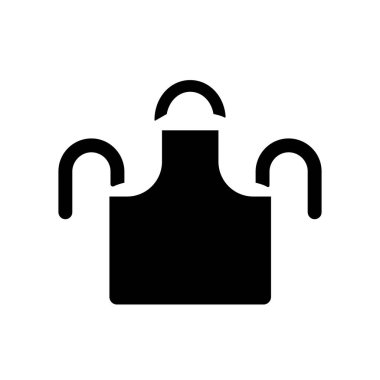 Mutfak önlüğü koruyucu giysi Düz kabartma vektör simgesi izole edildi