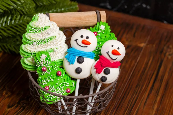 Confectionery Sugar Decoration Cakes New Year Theme Sweet Decorations Baking — Stock Photo, Image