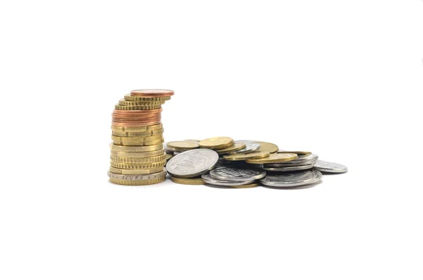 Curved stack of coins — Stock Photo, Image