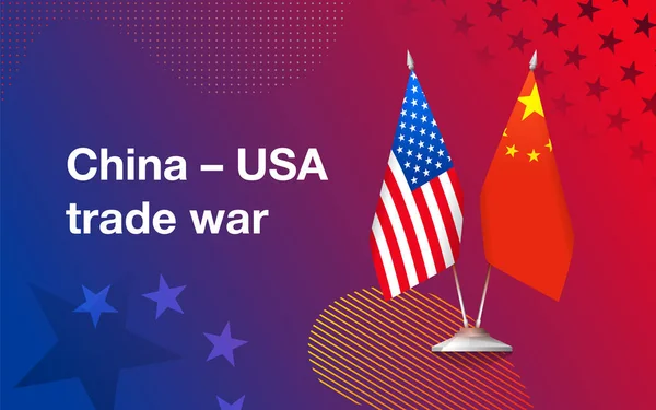 Торговая война между Китаем и США. Концепция экономики — стоковый вектор