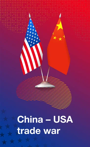 Торговая война между Китаем и США. Концепция экономики — стоковый вектор