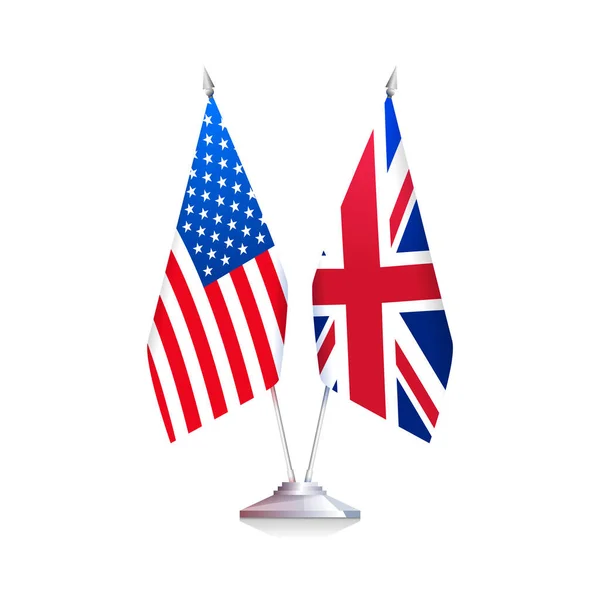 Flags of USA and Great Britain. Vector illustration — Stock Vector