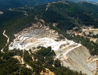 Mermer Ocağı, thassos Adası, havadan görünümü