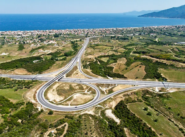 Junção rodoviária, vista aérea — Fotografia de Stock