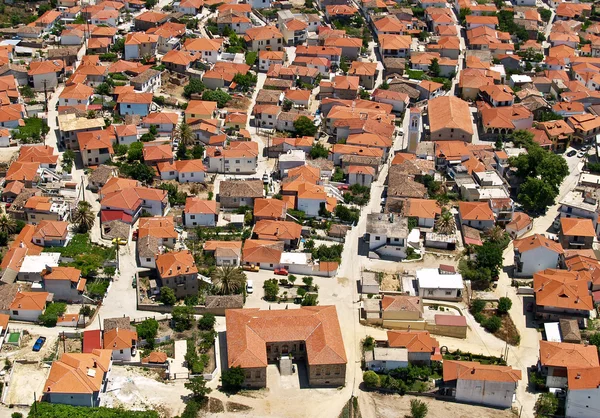 Pueblo griego rural tradicional, vista aérea —  Fotos de Stock