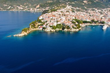 Skiathos town, Greece, aerial view clipart