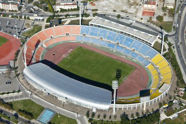 kaftatzoglio Stadyumu, Selanik, Yunanistan, havadan görünümü