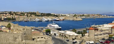 bağlantı noktası ve kale, Rodos, Yunanistan