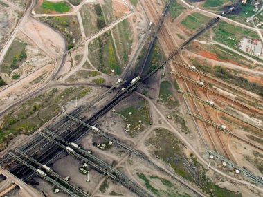 kömür transfer satırları, havadan görünümü