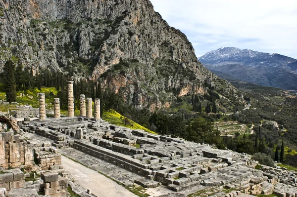 Świątynia Apollina ruin w delphi, Grecja — Zdjęcie stockowe