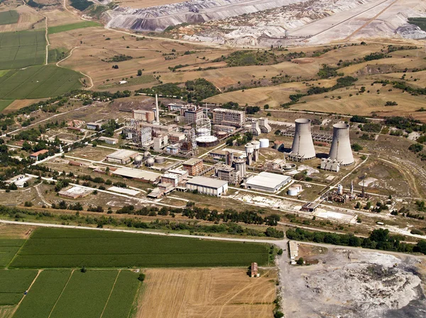 Centrale abandonnée, vue aérienne — Photo