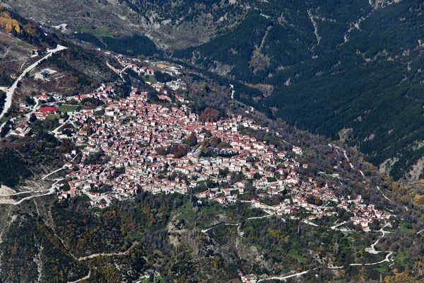 Village of Metsovo, Greece, aerial view. — Stock Photo, Image