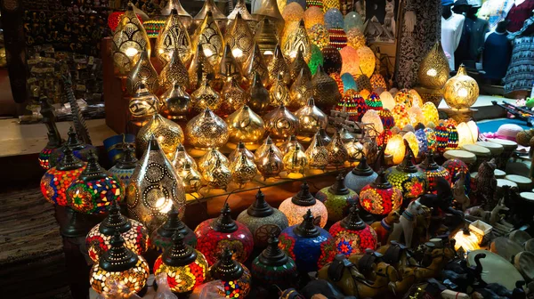 Traditional Arabic Lamps Sale Night Arabic Market — Stock Photo, Image