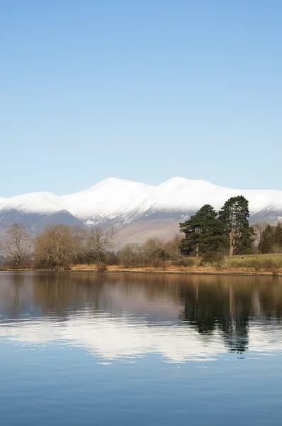 Kışın Derwent su, cumbria, İngiltere.