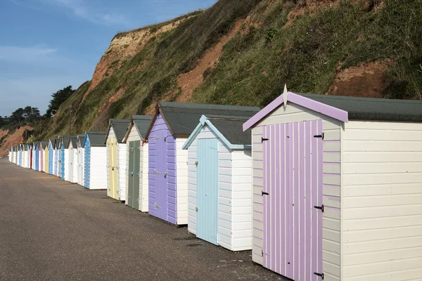 Colorful Beach Huts at Seaton, Devon, UK. — Stock Photo, Image