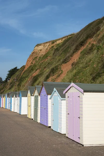 Colorful Beach Huts at Seaton, Devon, UK. — Stock Photo, Image
