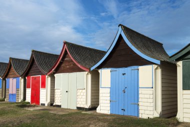 mablethorpe, renkli plaj kulübe