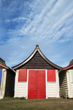 mablethorpe, renkli plaj kulübe