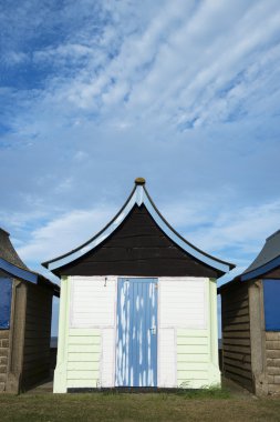 mablethorpe, renkli plaj kulübe