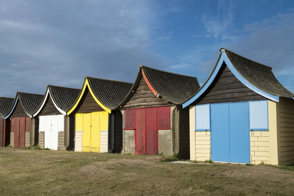 Kolorowe plażowe w mablethorpe — Zdjęcie stockowe