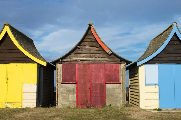 Barevné plážové chatky v Mablethorpu — Stock fotografie