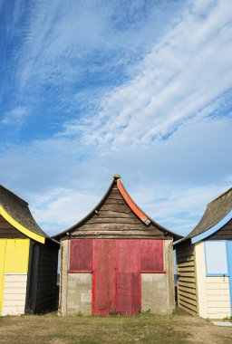 mablethorpe, renkli plaj kulübe
