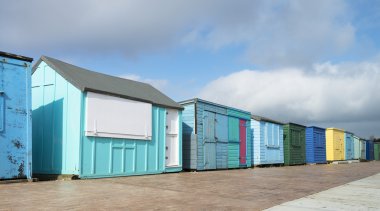renkli plaj kulübe, Isle of wight