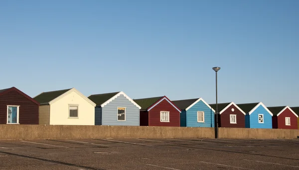 Plážové chatky na southwold — Stock fotografie