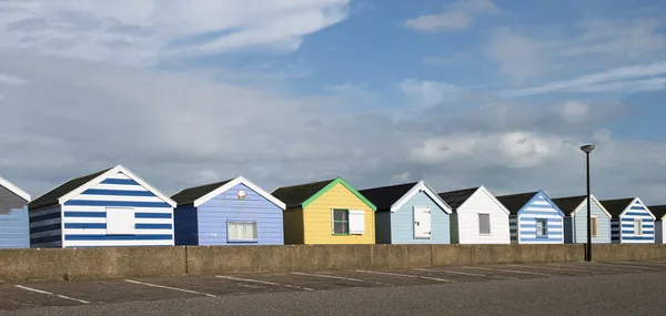 Plážové chatky na southwold — Stock fotografie