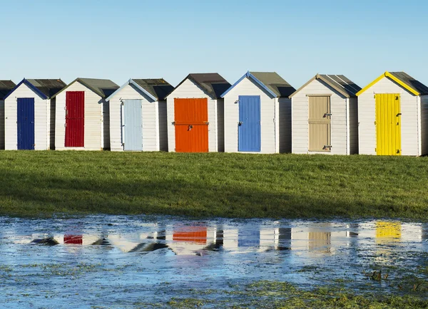 Coloridas cabañas de playa en Broadsands —  Fotos de Stock