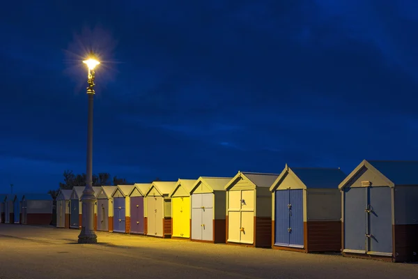 Hove Beach Huts di notte — Foto Stock