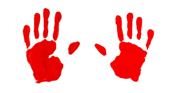 Ilustração Com Mãos Sangue Isoladas Sobre Fundo Branco —  Vetores de Stock