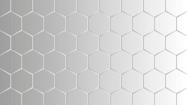 Altıgen beyaz ve gri şablon vektör arkaplanı