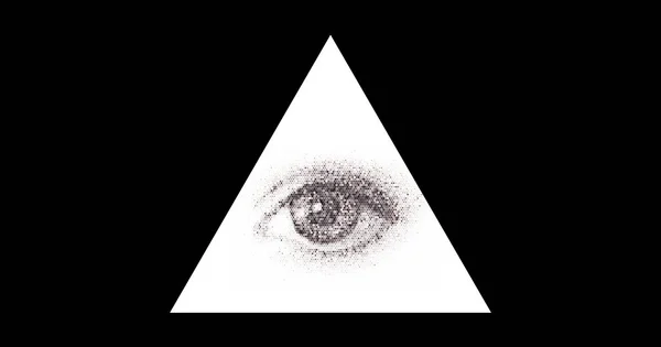 Todos vendo o símbolo do olho em triângulo, ilustração vetorial — Vetor de Stock
