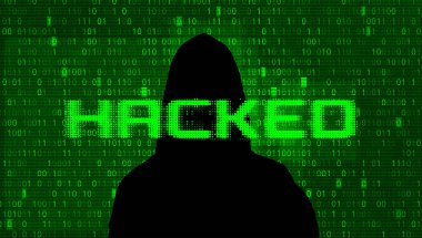Hacker vektör çizimi. Sunucunun hacklenmesi, veritabanı
