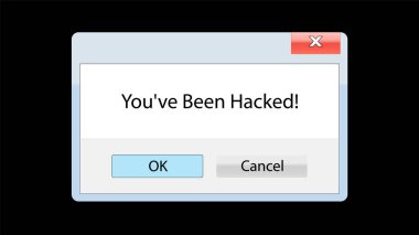 Sistem Arızası Uyarı Mesajlı Dijital Pencere. Kullanıcı Arayüzü Hacklendi