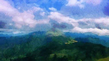 Dekorasyon için dağlar manzara resmi Modern tuval sanatı