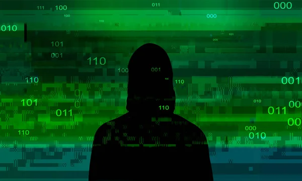 Počítačový Hacker Pozadí Abstraktního Binárního Kódu Hacking — Stockový vektor