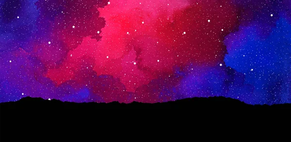 Fundo Galáxia Aquarela Com Estrelas Layout Cósmico Vetorial Com Espaço — Vetor de Stock