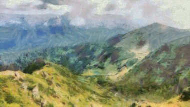 Dekorasyon için dağlar manzara resmi Modern tuval sanatı